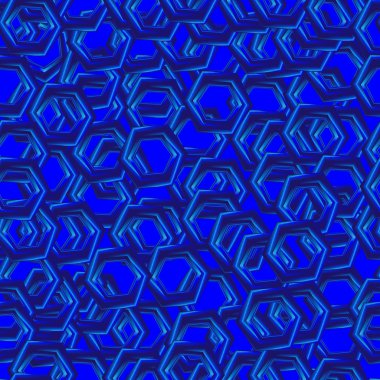 Mavi altıgenler ile soyut seamless modeli