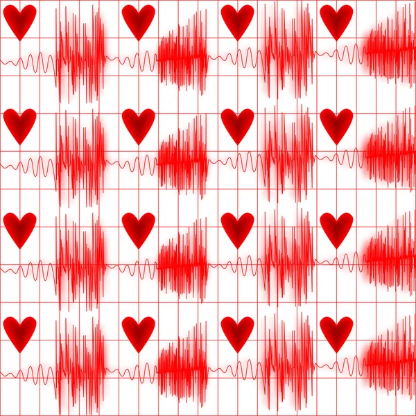 Medical seamless pattern cardiogram — Stock Vector