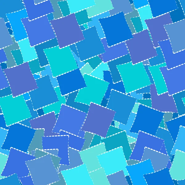 Retro geometric seamless patternof blue squares — Stock Vector
