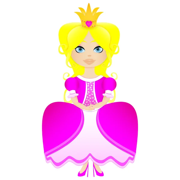 Illustration of cute little princess — Stock Vector