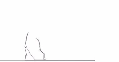 Kendi kendine çizim çizen kozmetik uzmanı botoks yapıyor. Genç bir kadın kozmetik botoks yaptırıyor. Güzellik salonundaki kadın kozmetolojisi. Tek çizgi çizilmiş konsept video.