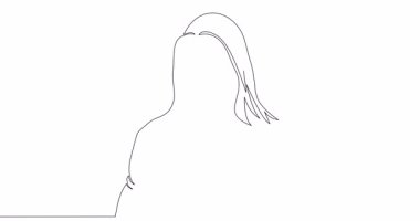 Öz çizim hattı animasyonu. Genç kadınlar cep telefonuyla alışveriş yapıyor. Cep telefonlarını cep telefonlarıyla harcıyor.