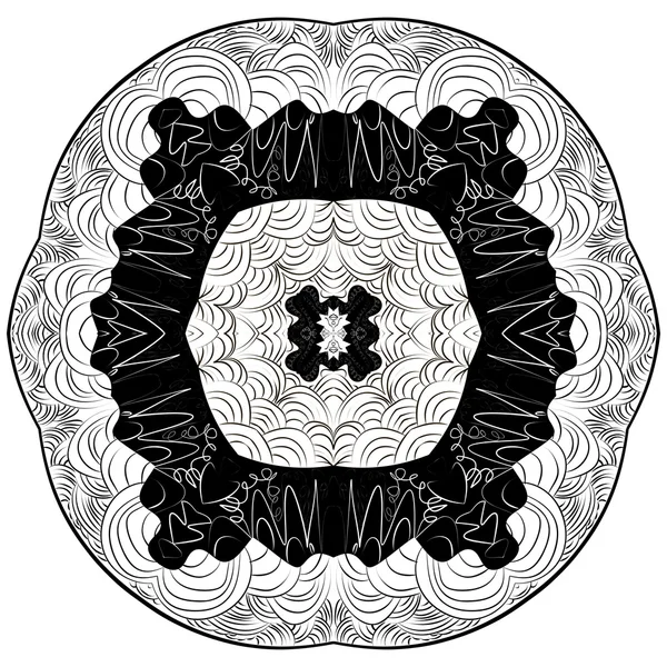 Mandala astratto. modello circolare monocromatico — Vettoriale Stock