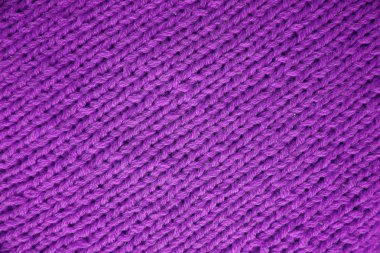 yün iplikten arka plan doku diyagonal mor örme kumaş