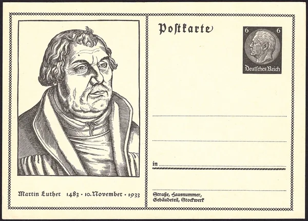 Retro briefkaart Martin Luther-theoloog, politicus — Stockfoto