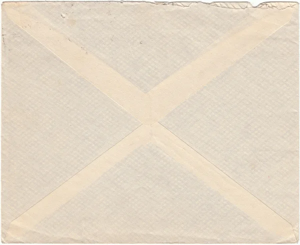 Zadní strana staré poštovní obálky, vinobraní papír textury Stock Snímky