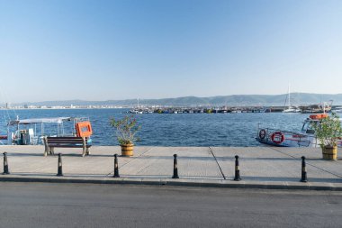 Bulgaristan 'ın Nessebar tatil beldesindeki sahilde sabahın erken saatlerinde