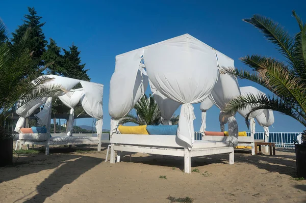 Bolgár Tengerparti Tájak Gyönyörű Strand Nessebar Közelében — Stock Fotó