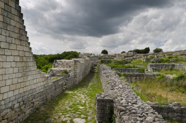 Antik şehir Shumen, Bulgaristan yakın bir ortaçağ kalesi kalıntıları