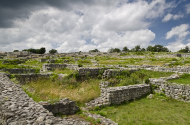Antik şehir Shumen, Bulgaristan yakın bir ortaçağ kalesi kalıntıları