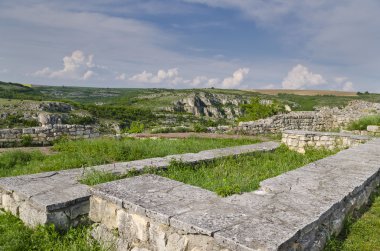 Antik köy Cherven, Bulgaristan yakın bir ortaçağ kalesi kalıntıları