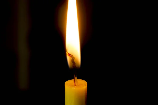 Candle Flame Black Background — Stock Photo, Image