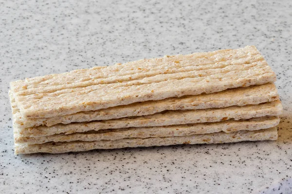 Crocante Dietético Trigo Pão Cevada Sem Fermento Grãos Integrais — Fotografia de Stock