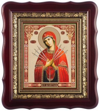 Icon of the Mother of God. Seven-shot. clipart