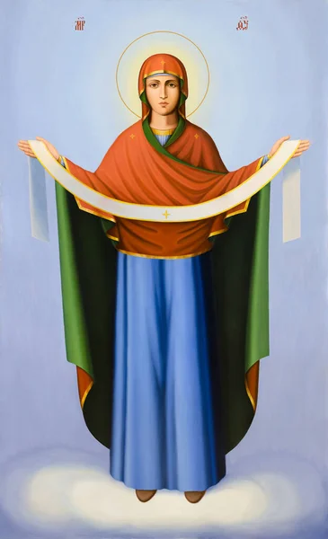 Icono Protección Virgen — Foto de Stock