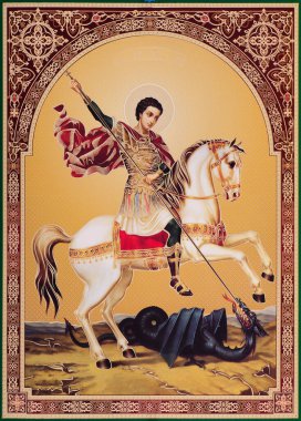 Orthodox icon of the Holy Martyr George the Victorious. clipart