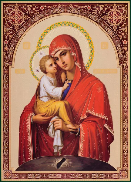 Jumalan Äidin Ortodoksinen Ikoni — kuvapankkivalokuva