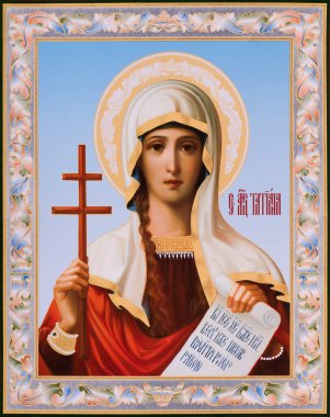 Kutsal Şehit Tatiana 'nın Ortodoks simgesi..