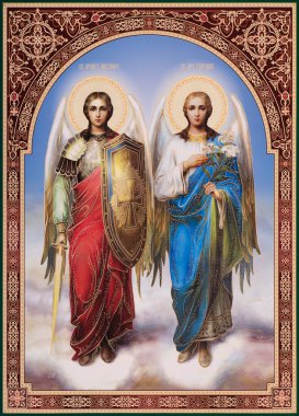Kutsal Başmelekler 'in Ortodoks simgesi Michael ve Gabriel.