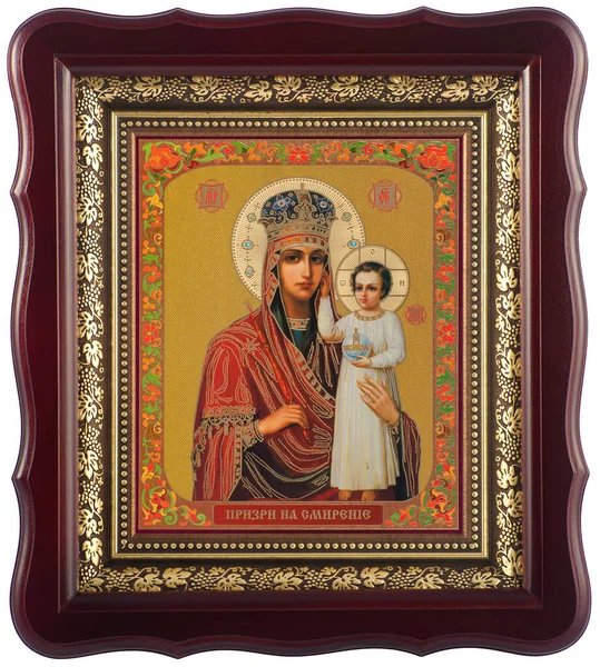 Православна Ікона Богородиці Дерев Яній Рамі — стокове фото