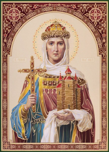 Ορθόδοξη Εικόνα Της Ιεράς Ίσου Προς Τους Αποστόλους Πριγκίπισσας Όλγας — Φωτογραφία Αρχείου