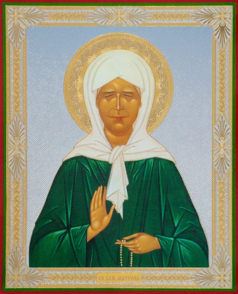 Православна Ікона Святої Матрони Москві — стокове фото
