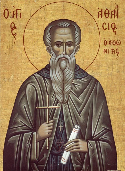 Icono Ortodoxo San Atanasio — Foto de Stock