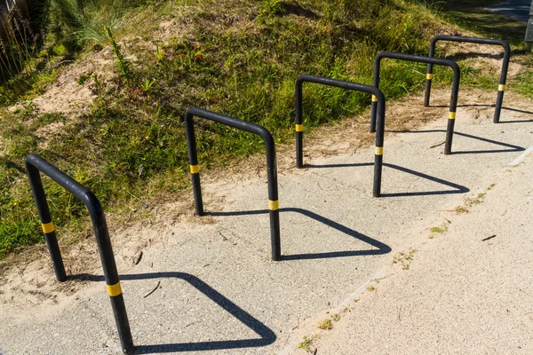 Row of bicycle bike racks