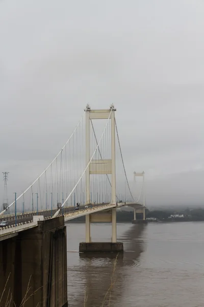 The Severn Bridge, suspension bridge connecting Wales with Engla — Stock Photo, Image