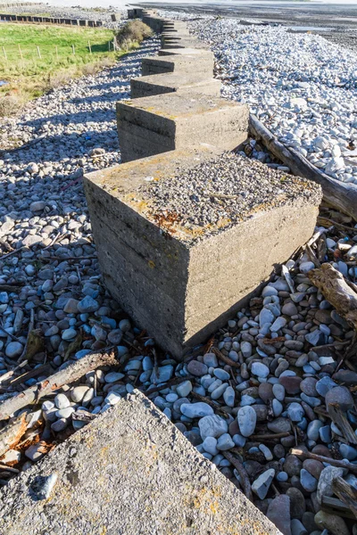 Anty zbiornika kostki kamień wojny światowej dwa inwazji obrony — Zdjęcie stockowe