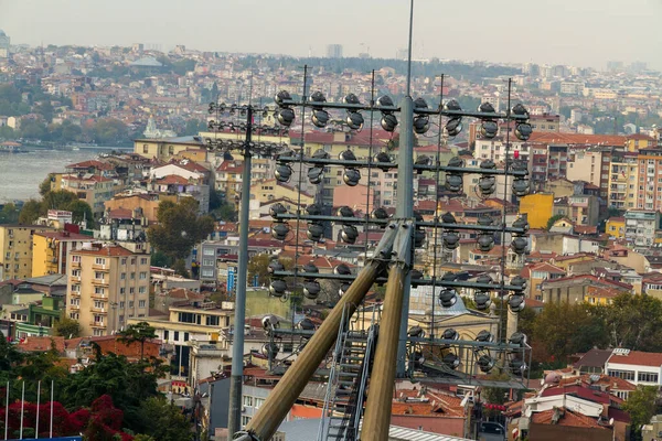 Istambul Turquia Com Rio Golden Horn Bosphorus Estádio Floodlight Primeiro — Fotografia de Stock