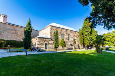 İstanbul, Türkiye ve Agalar Camii 31 Ekim 2019 'da Türkiye' nin İstanbul kentindeki Topkapı Sarayı Müzesi 'nde