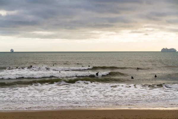 Bournemouth England Januari 2021 Twee Cruiseschepen Voor Bournemouth Aan Baai — Stockfoto