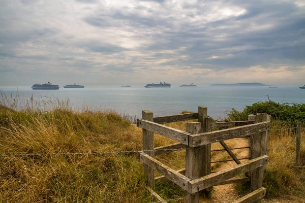 Weymouth August 2020 Cruiseschepen Afgemeerd Bij Dorset Engeland Als Gevolg Stockfoto