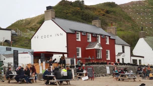 Porthinllaen Wales May 2021 사람들 Covid 전염병 Coch Inn Porthdinllaen — 비디오