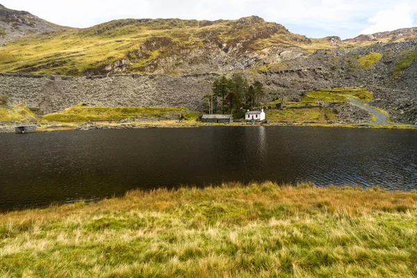 Blick Über Den See Hängenden Tal Cwmorthin Bleneau Ffestiniog Snowdonia — Stockfoto