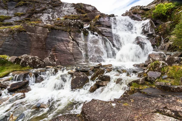 Cascade Cwmorthin Bleneau Ffestiniog Snowdonia Pays Galles Nord Grand Angle — Photo