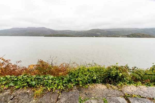 View over the Mawddach Estuary in poor weather. Barmouth, Gwynedd, North Wales, UK