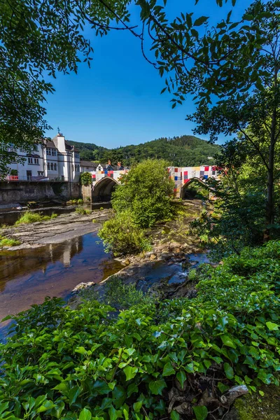 Llangollen Wales Juli 2021 Bridges Walls Tapestry Arts Installatie Brug — Stockfoto