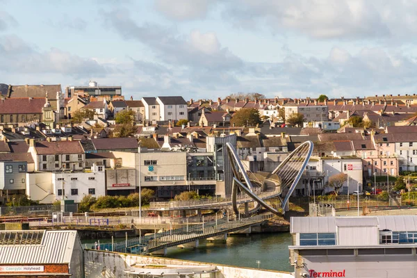 Holyhead Wales Outubro 2020 Cidade Holyhead Com Celtic Gateway Bridge — Fotografia de Stock