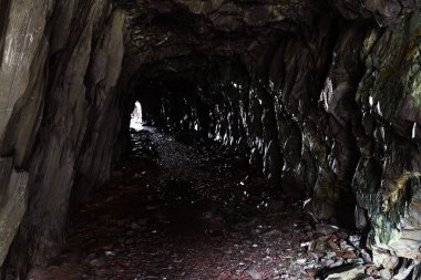 Dinorwic ya da Dinorwig Taşocağı, Tünel. Şimdi bir Unesco Dünya Mirası bölgesi, manzara.