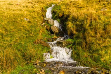 Kırsal kesimlerde yağmurdan sonra çağlayan küçük dereler, hızlı kepenkler, manzara.