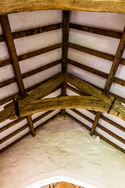Wood Vaulted Ceiling Small Chapel Wales Portrait — Stock Photo, Image