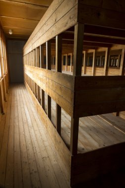 Yineleme Çift Kişilik ranza. Dachau toplama kampı.