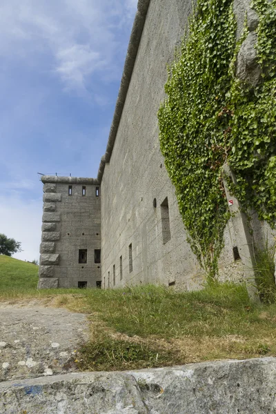 Vecchi muri di pietra con edera. Il forte di Nothe . — Foto Stock