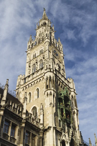 Clock tower of New Town Hall, Marienplatz, Munich. — Stock Photo, Image
