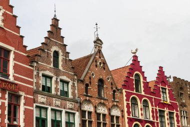 Bruges, satır Gables, eski kasaba evleri.
