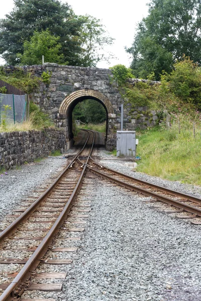 Ferrocarril galés Highland de vía estrecha. Puente cerca de Waunfaur . —  Fotos de Stock