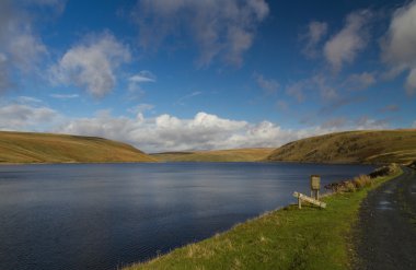 The Claerwen Reservoir, on edge of Mid-Wales wilderness. clipart