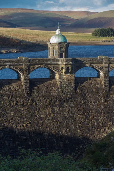 Craig Goch Dam and reservoir evening light, fall autumn. — Stock Photo, Image